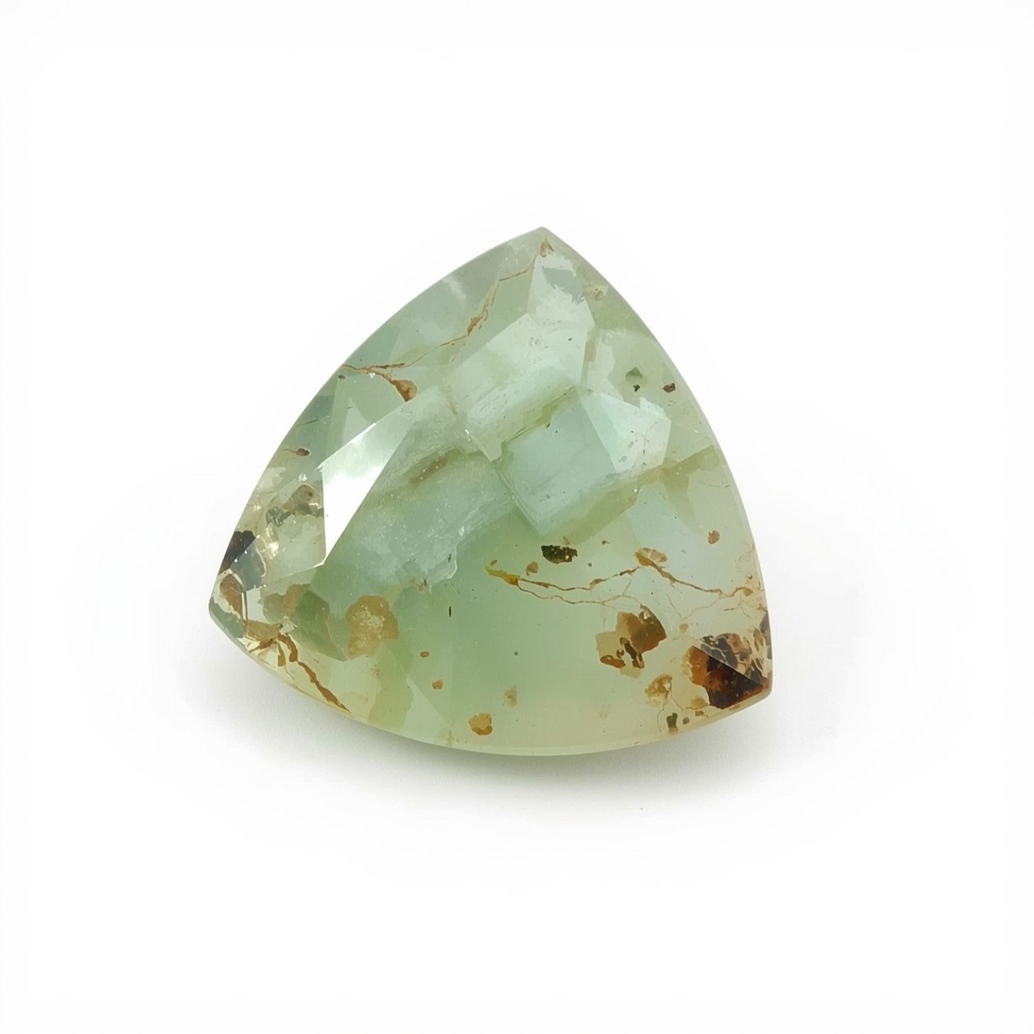 Moss Agate 1PC Large 10x10 MM Triangle Faceted Green Shine Semi Precious Loose Gems Imagen secundaria del producto