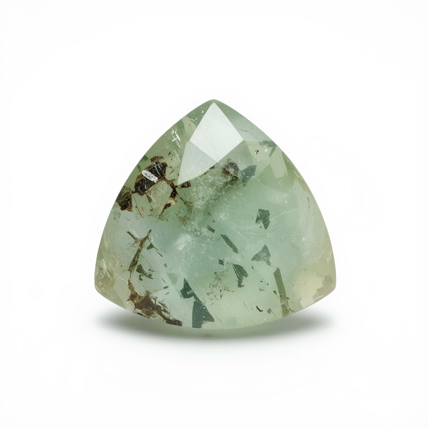 Moss Agate 1PC Large 11x11 MM Triangle Faceted Green Fine Semi Precious Loose Gemstone Huvudsaklig produktbild