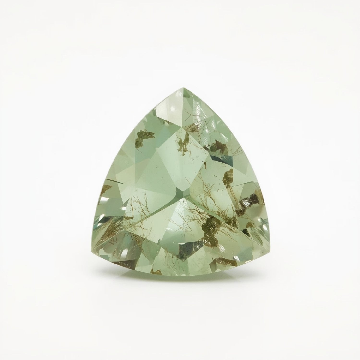 Moss Agate 1PC Large 11x11 MM Triangle Faceted Green Fine Semi Precious Loose Gemstone Sekundär produktbild