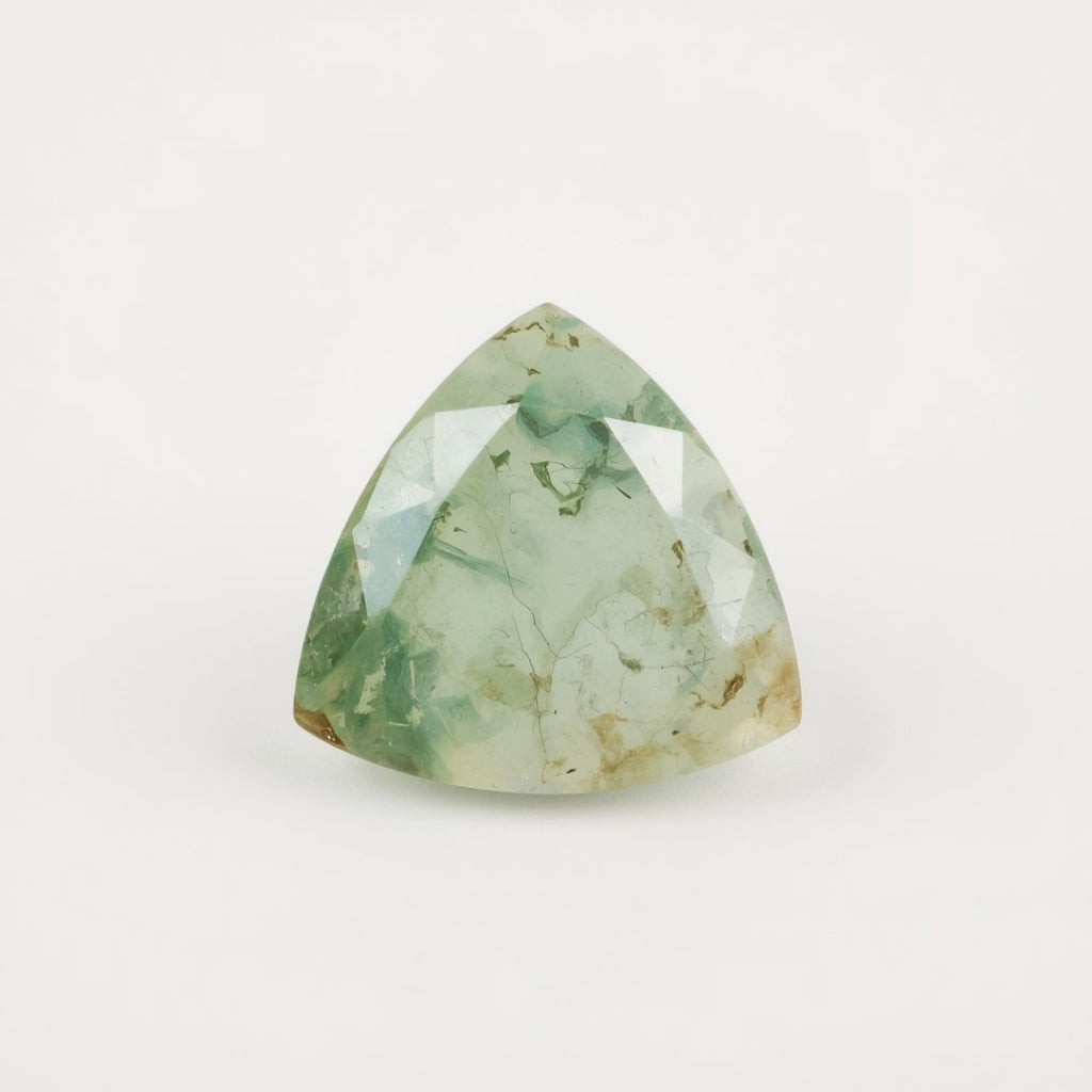 Moss Agate 1PC Large 12x12 MM Triangle Faceted Green High-Quality Semi Precious Loose Gemstones