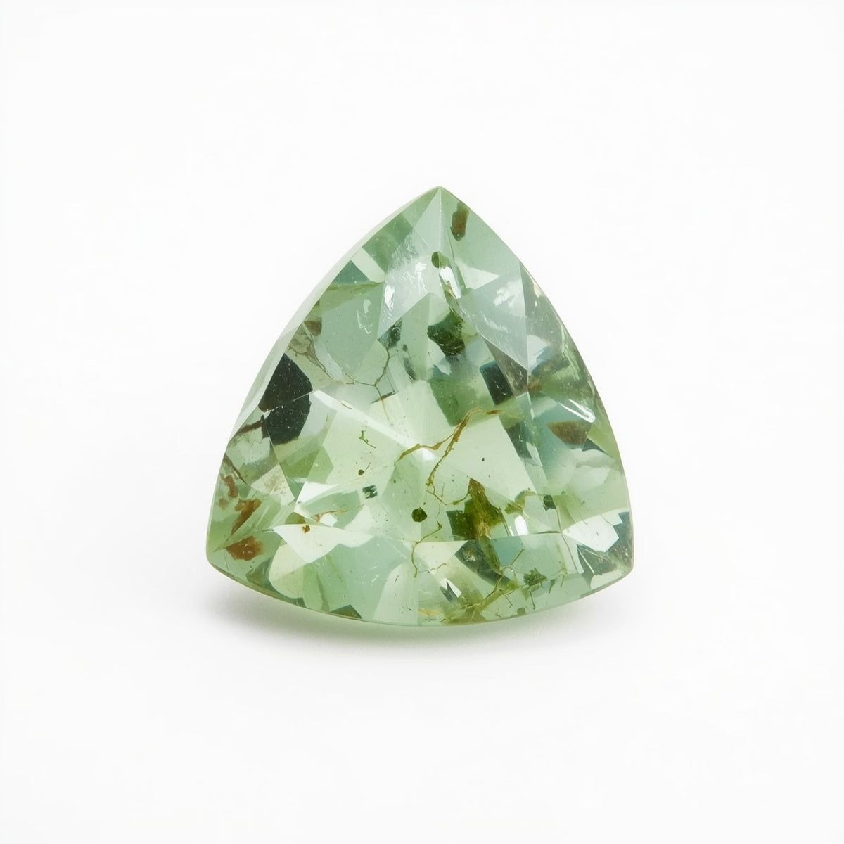 Moss Agate 1PC Chunky 15x15 MM Triangle Faceted Green Superior Semi Precious Loose Gemstone