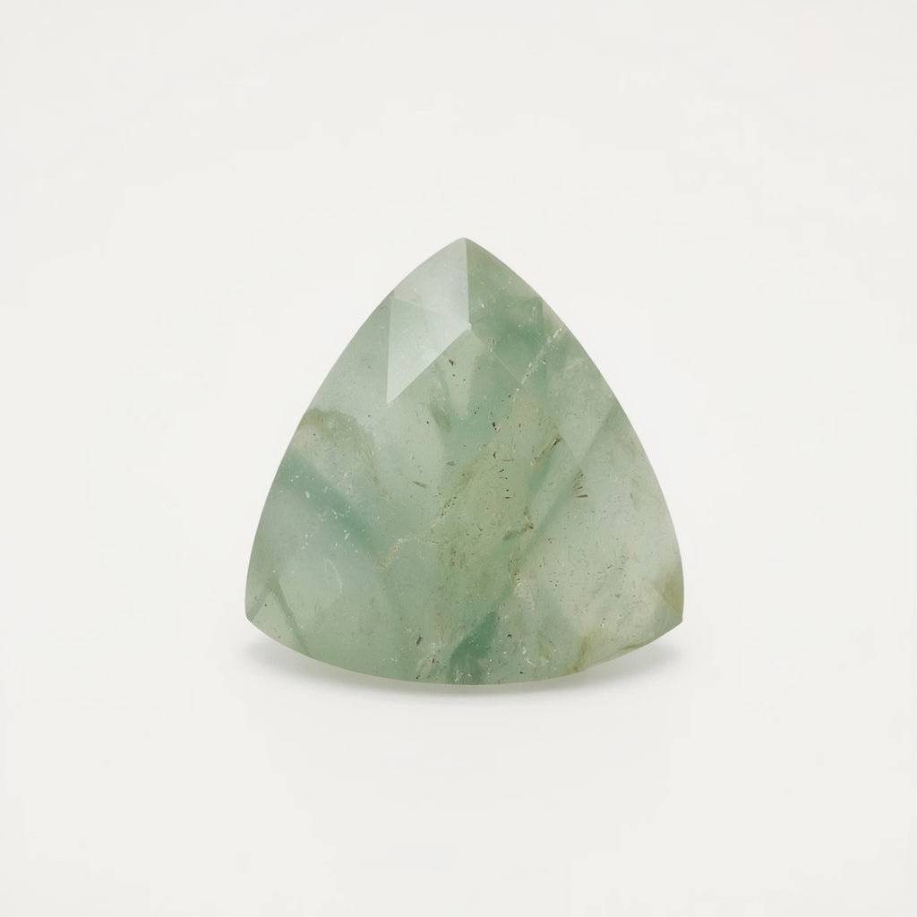 Moss Agate 1PC Chunky 15x15 MM Triangle Faceted Green Superior Semi Precious Loose Gemstone