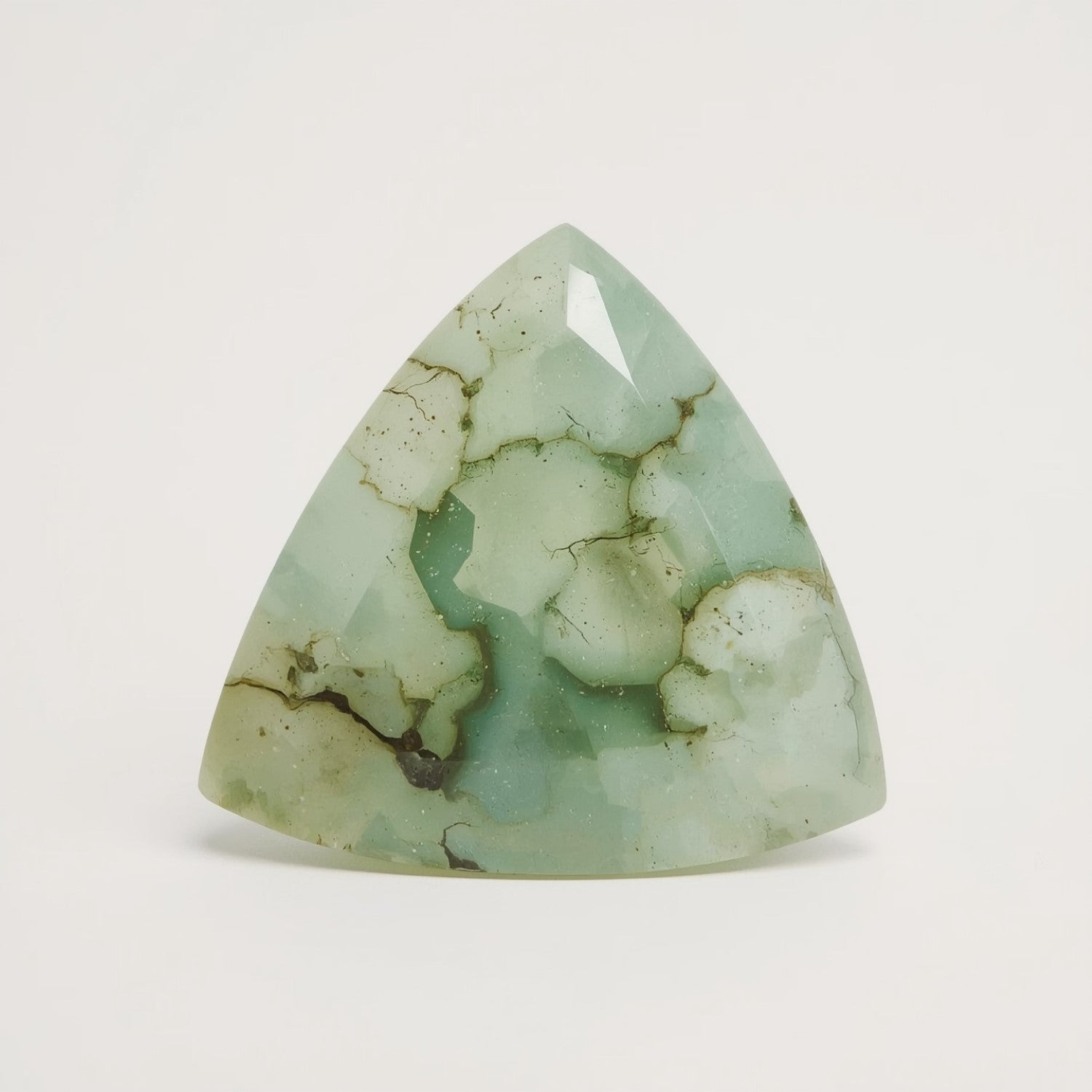 Moss Agate 1PC Chunky 16x16 MM Triangle Faceted Green Pure Semi Precious Loose Gemstones Hoofdafbeelding