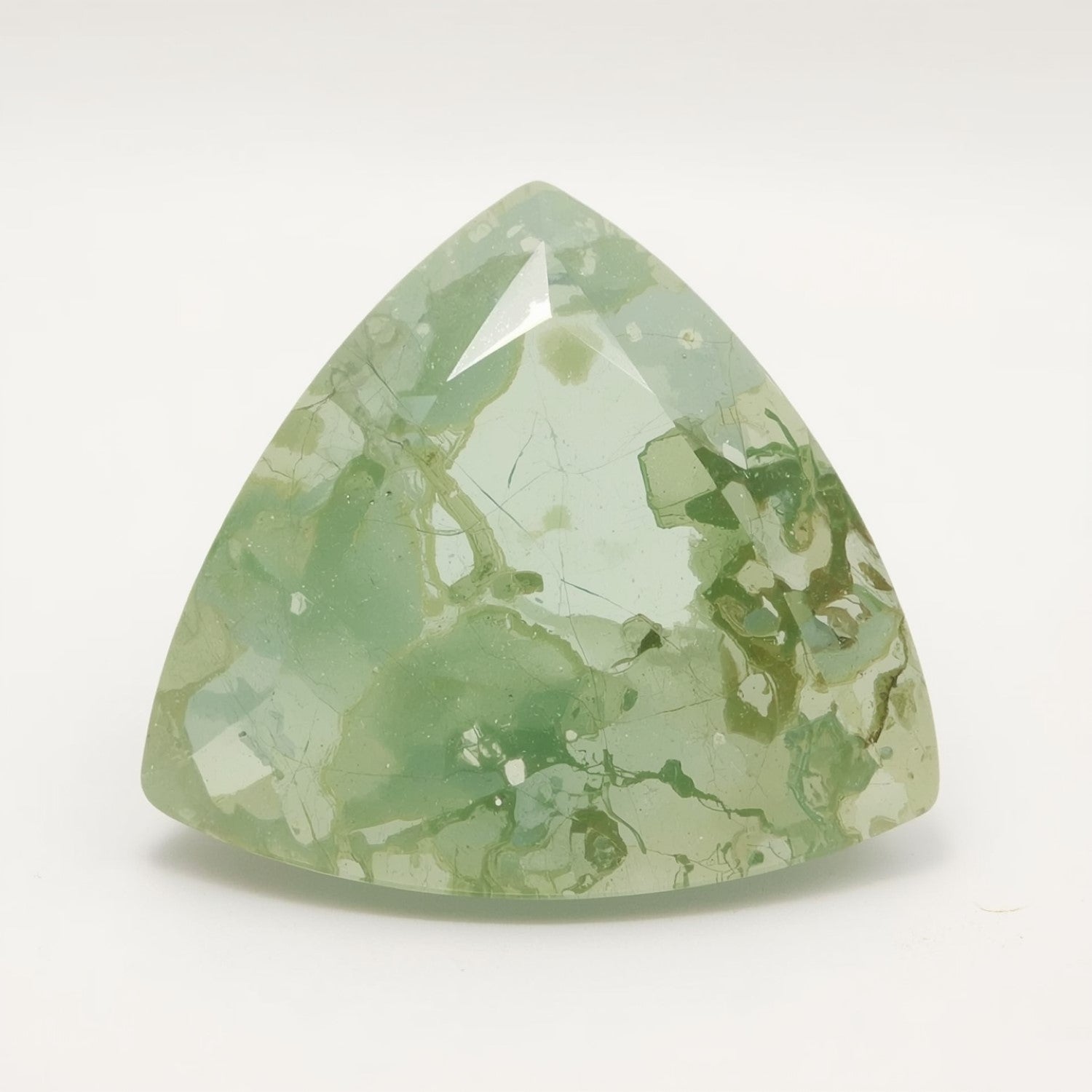 Moss Agate 1PC Chunky 16x16 MM Triangle Faceted Green Pure Semi Precious Loose Gemstones