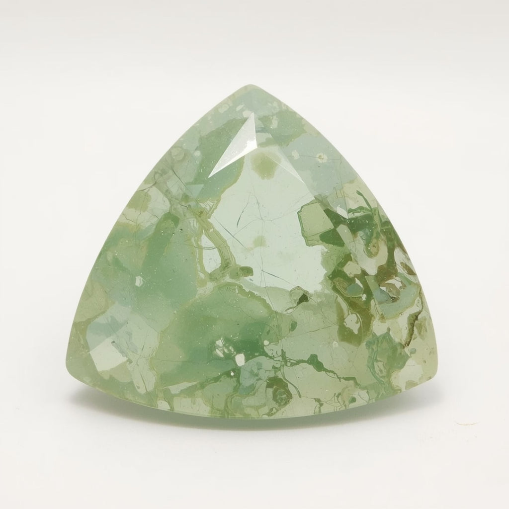 Moss Agate 1PC Chunky 16x16 MM Triangle Faceted Green Pure Semi Precious Loose Gemstones