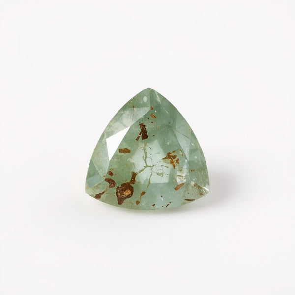 Moss Agate 10PC Tiny 4x4 MM Triangle Faceted Green Brilliant Semi Precious Loose Gemstones