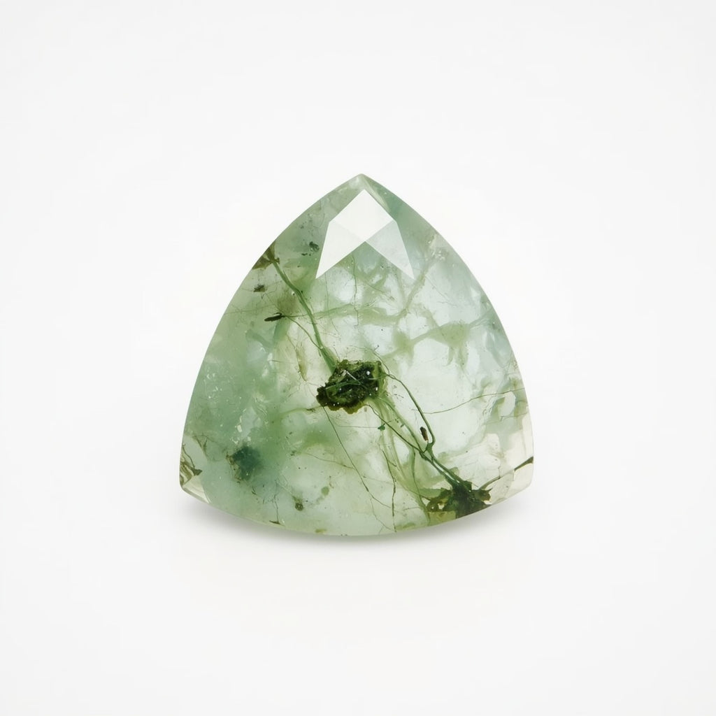 Moss Agate 10PC Tiny 4x4 MM Triangle Faceted Green Brilliant Semi Precious Loose Gemstones