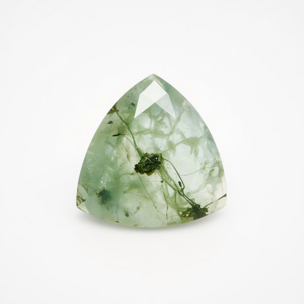 Moss Agate 10PC Tiny 4x4 MM Triangle Faceted Green Brilliant Semi Precious Loose Gemstones