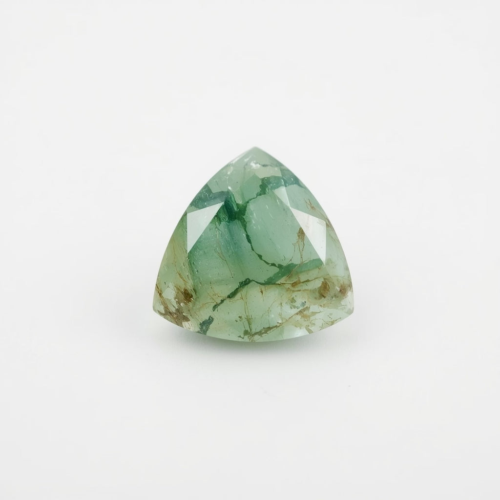 Moss Agate 1PC Tiny 6x6 MM Triangle Faceted Green Polished Semi Precious Loose Gems