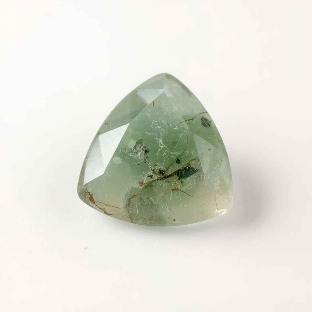 Moss Agate 1PC Small 7x7 MM Triangle Faceted Green Splendid Semi Precious Loose Gemstone