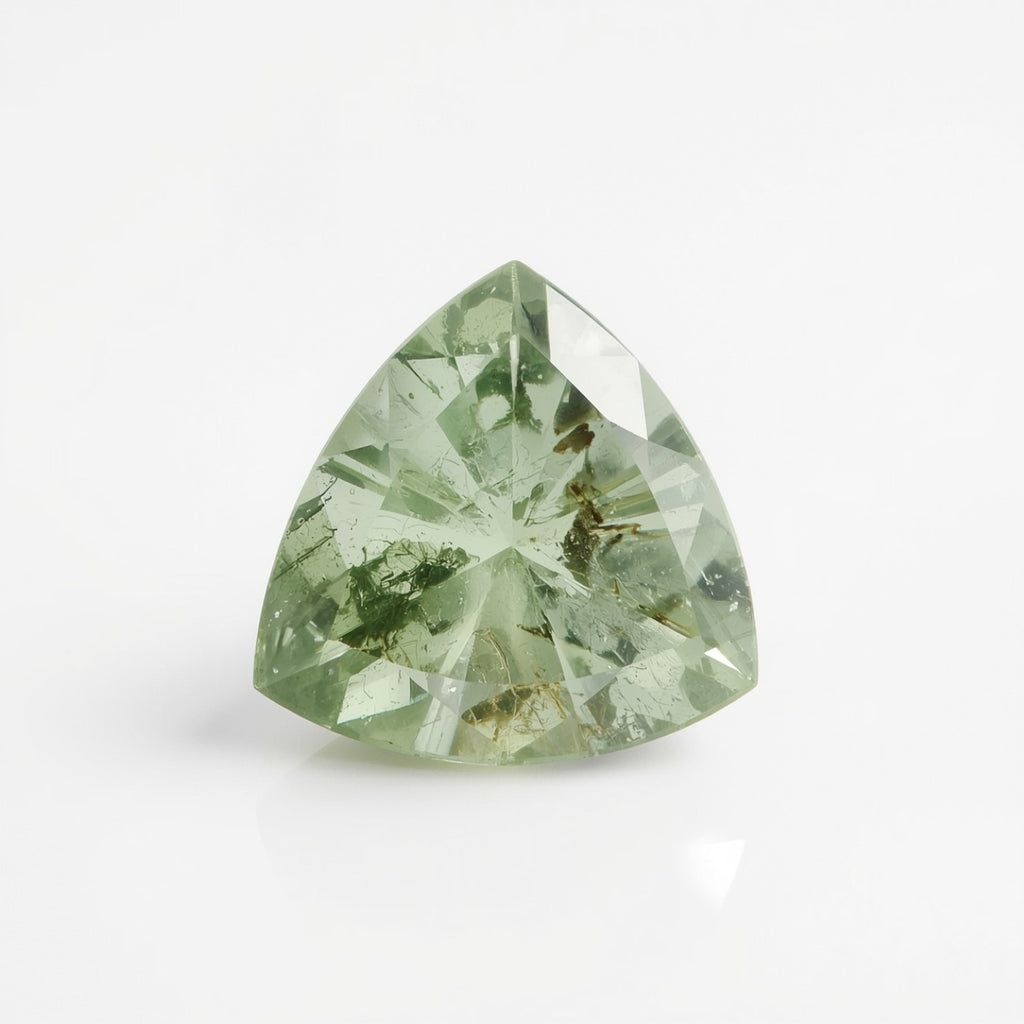Moss Agate 1PC Small 8x8 MM Triangle Faceted Green Luster Semi Precious Loose Gemstones