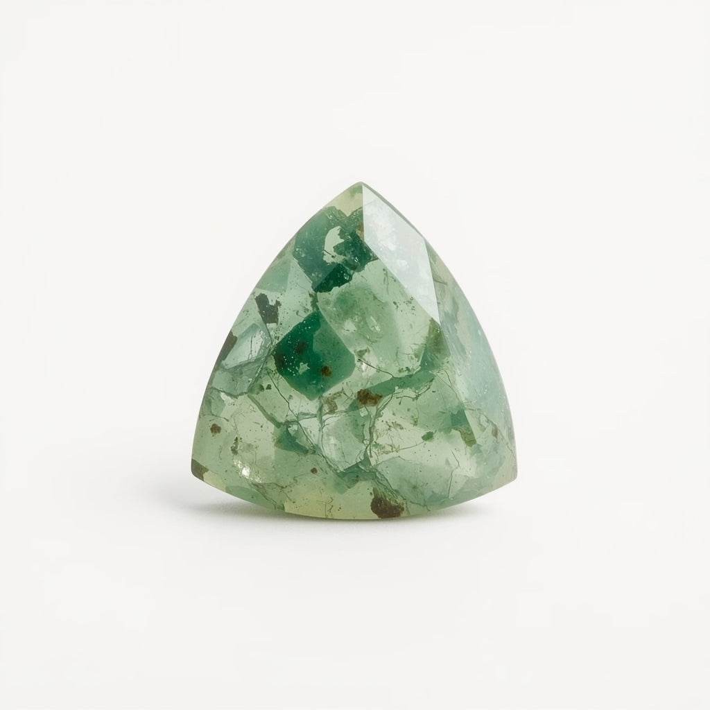 Moss Agate 1PC Small 8x8 MM Triangle Faceted Green Luster Semi Precious Loose Gemstones