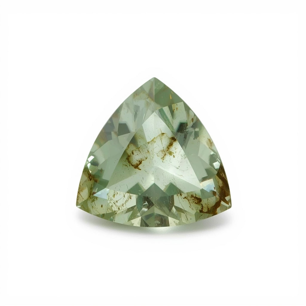 Moss Agate 1PC Medium 9x9 MM Triangle Faceted Green Lustrous Semi Precious Gems