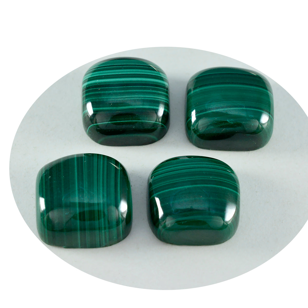 Malachite 1PC Large 10x10 MM Cushion Cabochon Green Fine semi Precious Gems Hoofdafbeelding