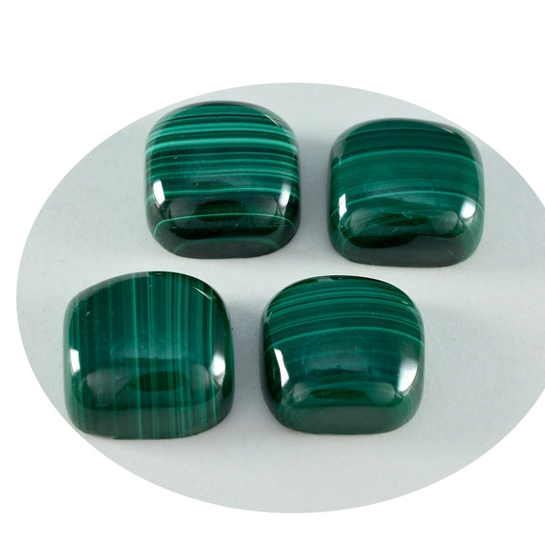 Malachite 1PC Large 10x10 MM Cushion Cabochon Green Fine semi Precious Gems