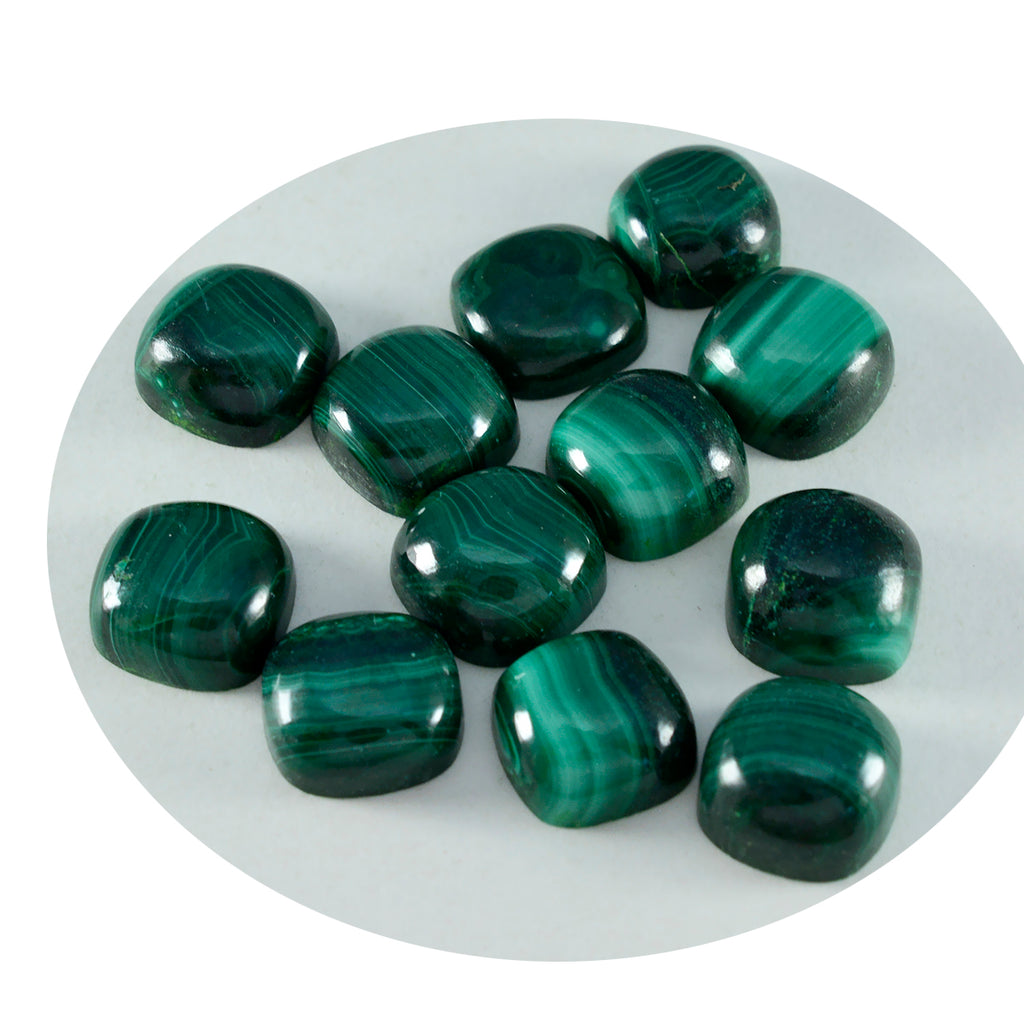 Malachite 10PC Tiny 4x4 MM Cushion Cabochon Green Sparkling semi Precious Gems