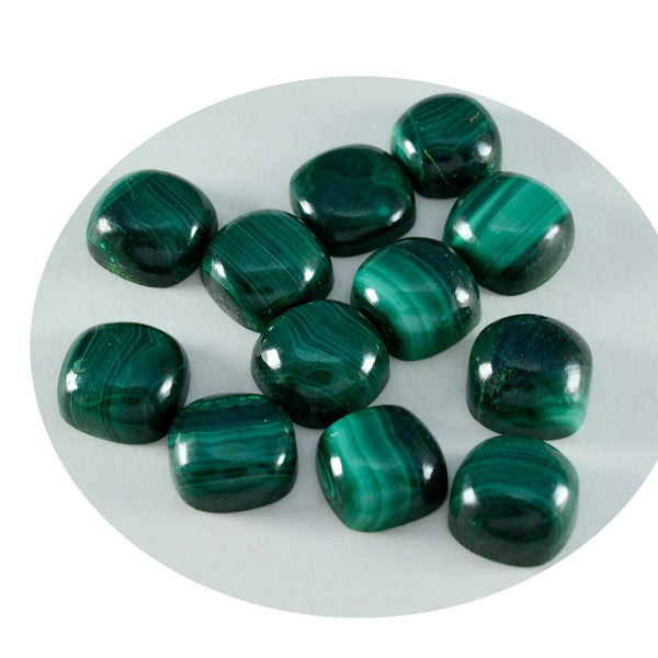 Malachite 10PC Tiny 4x4 MM Cushion Cabochon Green Sparkling semi Precious Gems