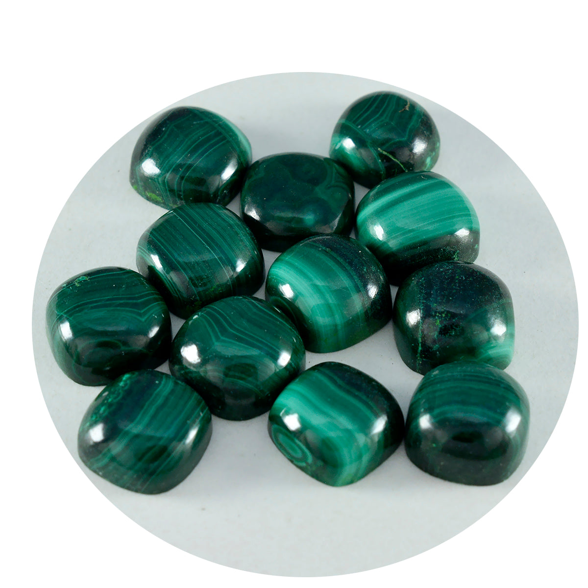 Malachite 10PC Tiny 5x5 MM Cushion Cabochon Green Polished semi Precious Loose Gems