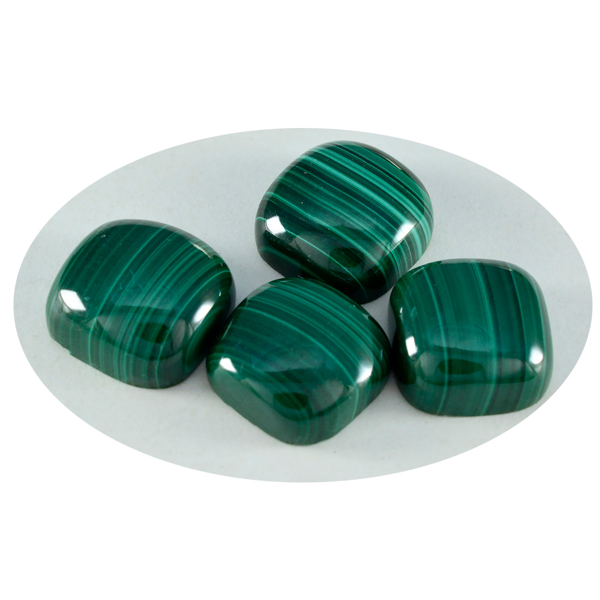 Malachite 1PC Small 8x8 MM Cushion Cabochon Green Lustrous semi Precious Semi Precious Gemstone