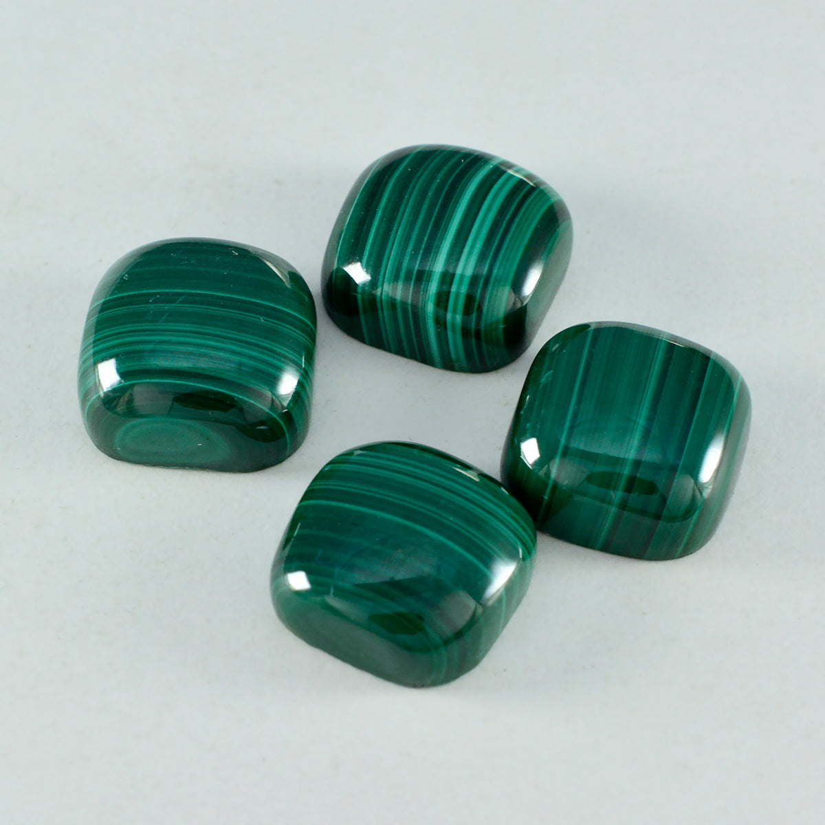 Malachite 1PC Large 10x10 MM Cushion Cabochon Green Fine semi Precious Gems Secundaire afbeelding