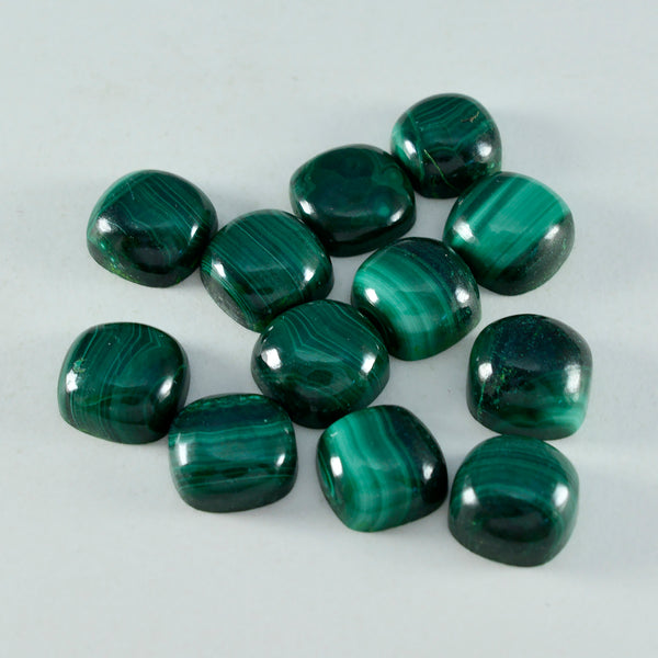 Malachite 1PC Small 7x7 MM Cushion Cabochon Green Luster semi Precious Loose Gemstones