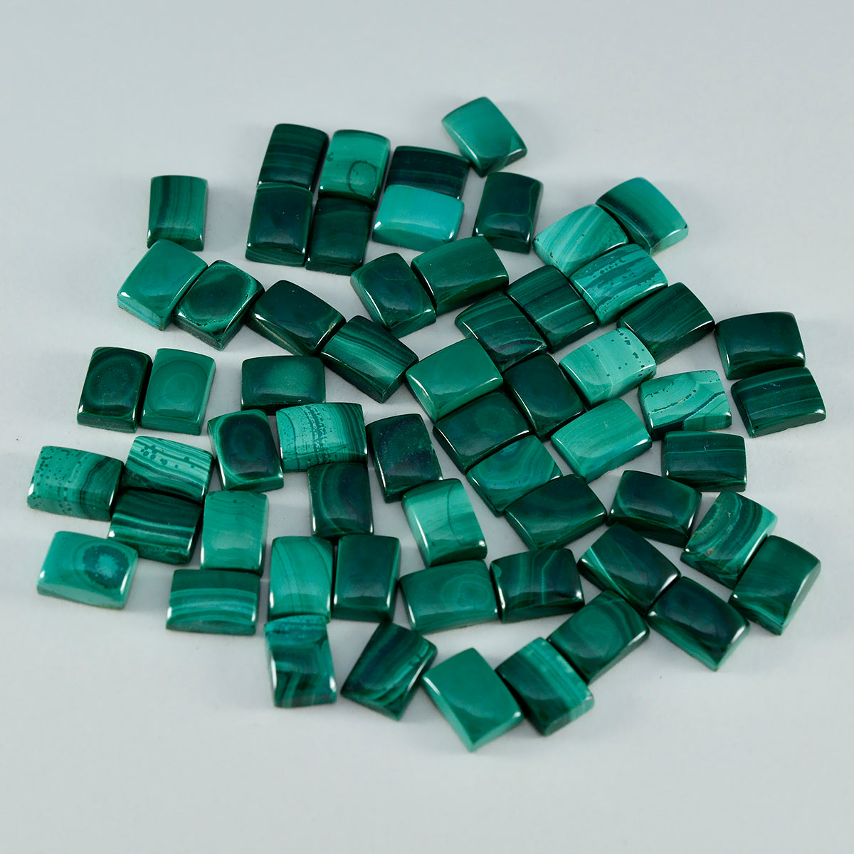 Malachite 1PC Large 8x12 MM Emerald Cabochon Green Shine semi Precious Loose Gems Secundaire afbeelding