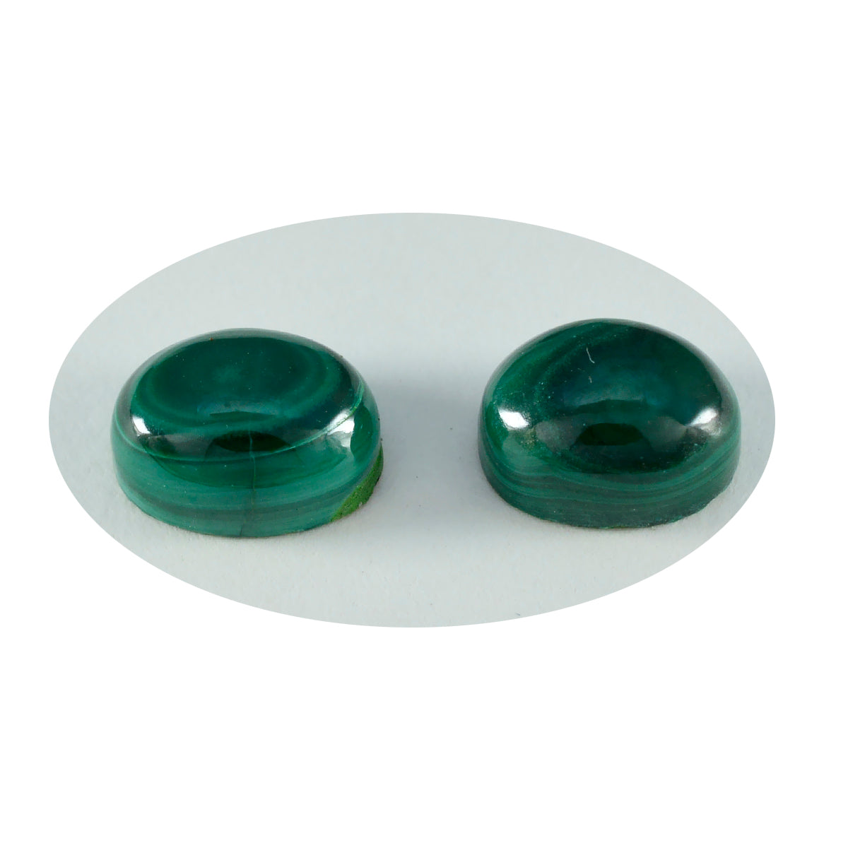 Malachite 1PC Tiny 5x7 MM Oval Cabochon Green Luster semi Precious Loose Gemstones Sekundär produktbild