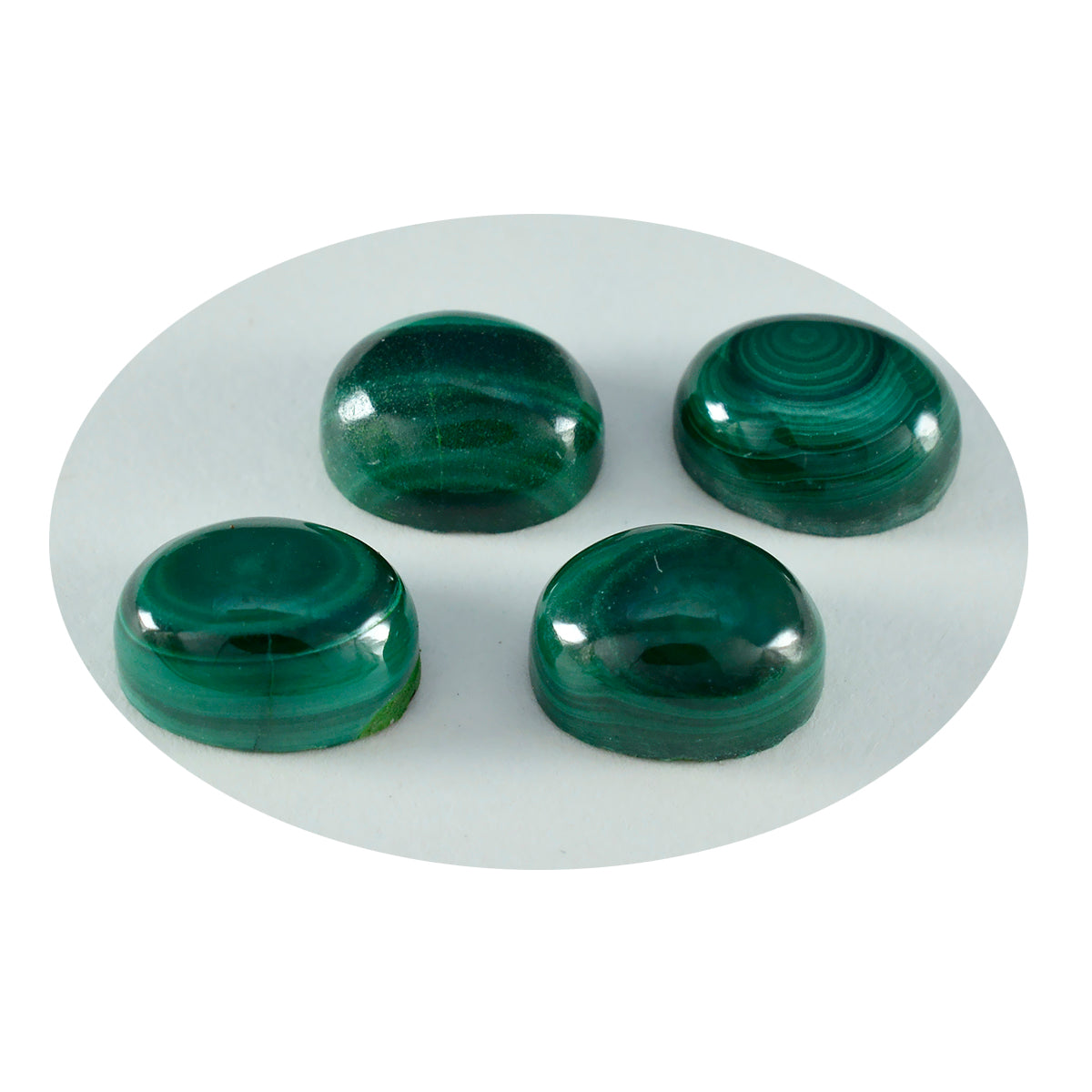 Malachite 1PC Small 6x8 MM Oval Cabochon Green Lustrous semi Precious Semi Precious Gemstone Sekundär produktbild