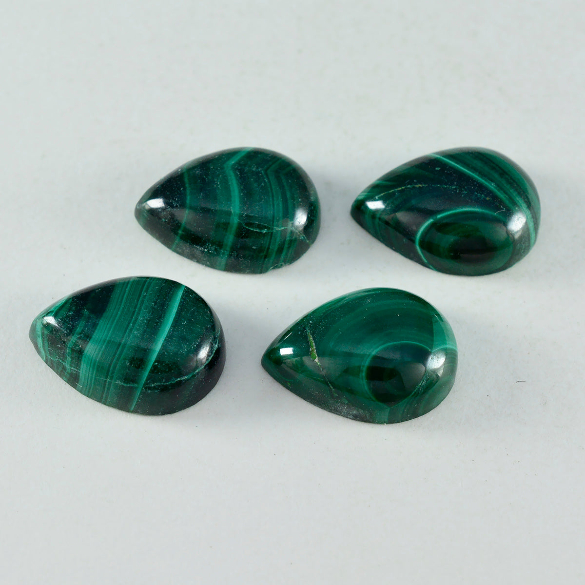 Malachite 10PC Tiny 3x5 MM Pear Cabochon Green Fine semi Precious Gems