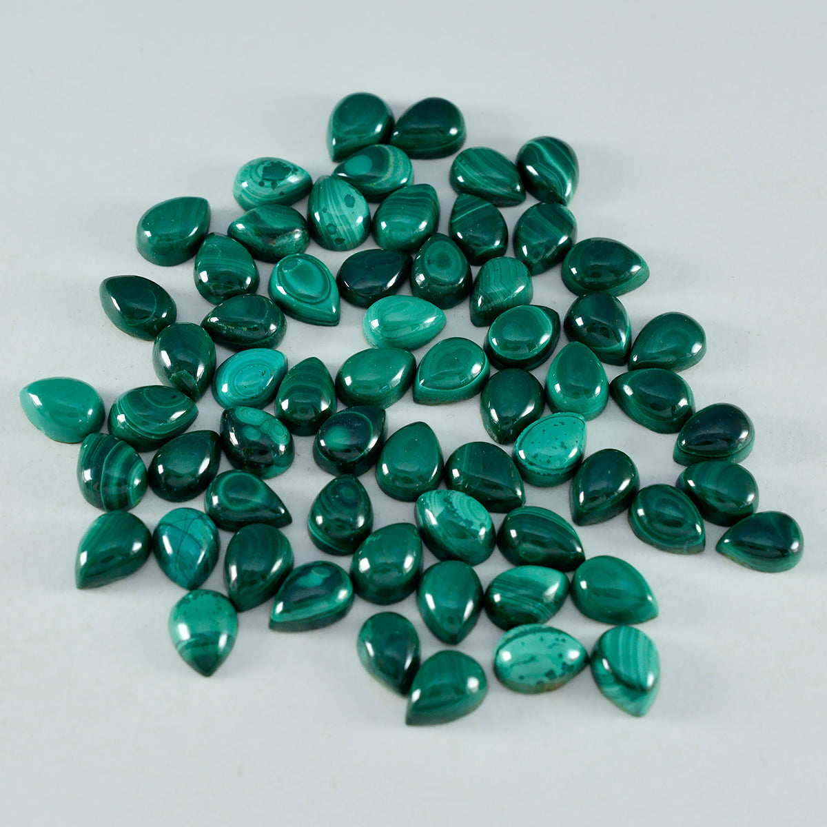 Malachite 1PC Small 6x8 MM Pear Cabochon Green Genuine semi Precious Loose Gemstones Imagen principal del producto