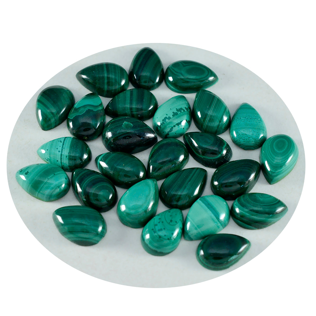 Malachite 10PC Tiny 4x6 MM Pear Cabochon Green High Quality semi Precious Loose Gems Hoofdafbeelding