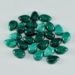Malachite 1PC Medium 8x10 MM Pear Cabochon Green Brilliant semi Precious Loose Gems