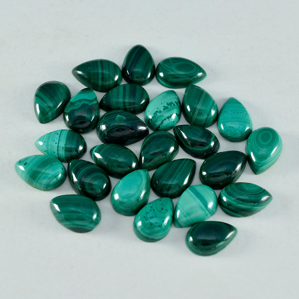Malachite 1PC Tiny 5x7 MM Pear Cabochon Green Natural semi Precious Loose Gemstone