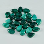 Malachite 1PC Small 6x8 MM Pear Cabochon Green Genuine semi Precious Loose Gemstones