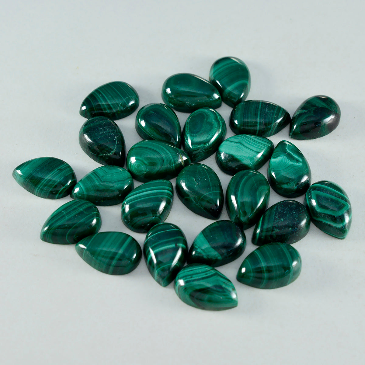 Malachite 1PC Tiny 5x7 MM Pear Cabochon Green Natural semi Precious Loose Gemstone メイン画像