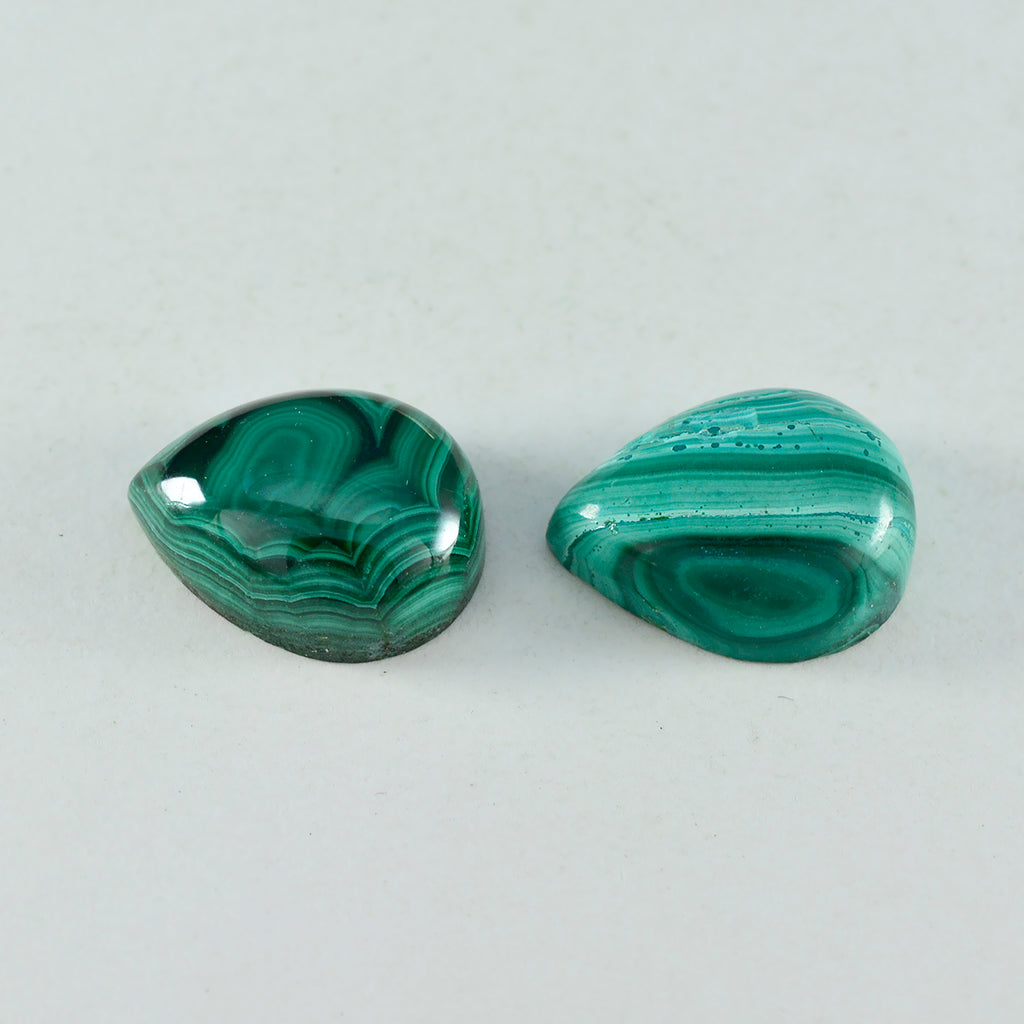 Malachite 1PC Large 9x11 MM Pear Cabochon Green Sparkling semi Precious Loose Gemstone