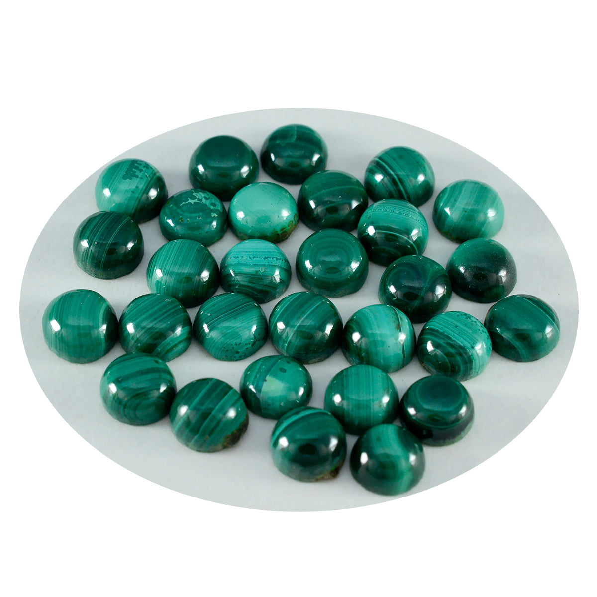 Malachite 1PC Tiny 6x6 MM Round Cabochon Green Superior semi Precious Loose Gemstone