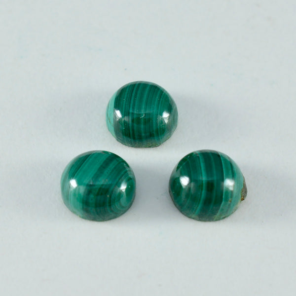 Malachite 1PC Small 8x8 MM Round Cabochon Green Fiery semi Precious Semi Precious Gemstone