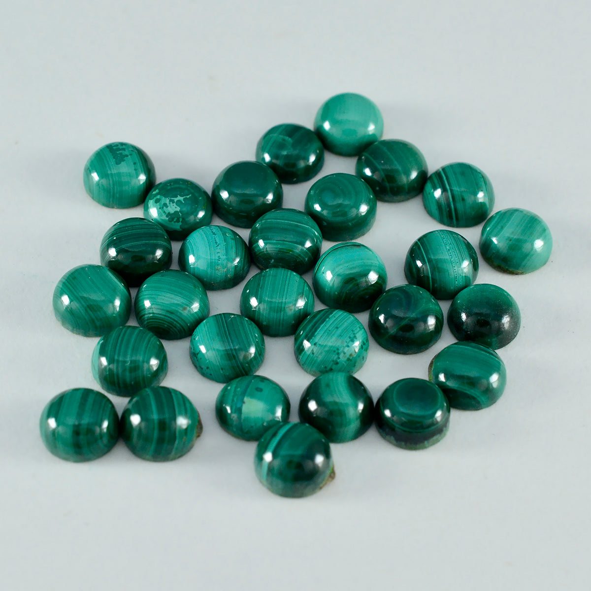 Malachite 1PC Tiny 6x6 MM Round Cabochon Green Superior semi Precious Loose Gemstone