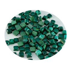 Malachite 10PC Tiny 4x4 MM Square Cabochon Green Shine semi Precious Precious Gemstone