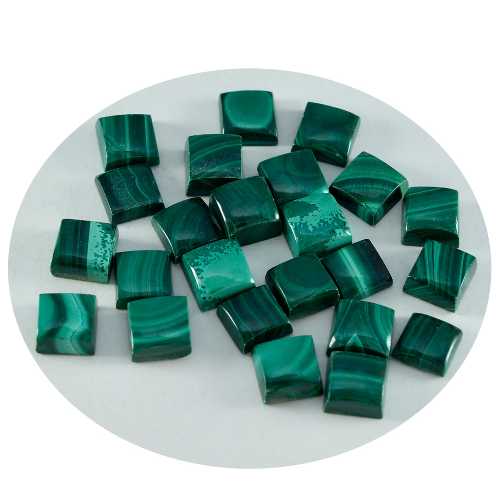 Malachite 1PC Tiny 6x6 MM Square Cabochon Green High Quality semi Precious Loose Gems