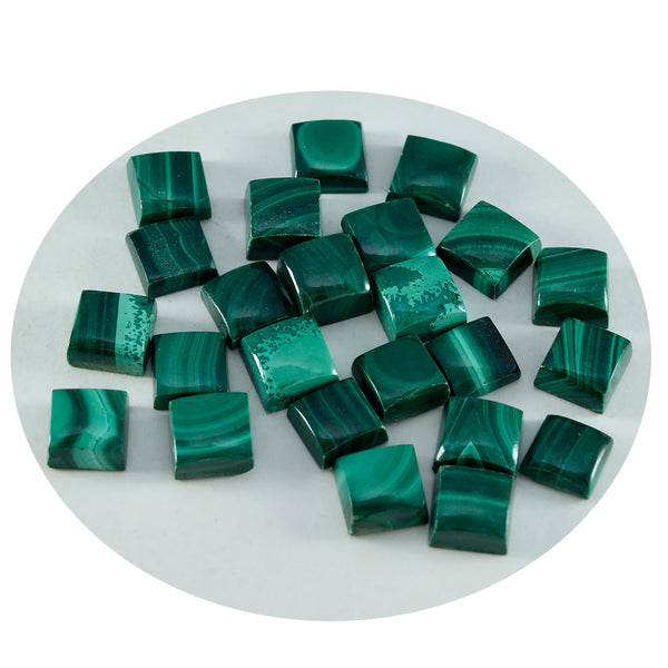 Malachite 1PC Tiny 6x6 MM Square Cabochon Green High Quality semi Precious Loose Gems
