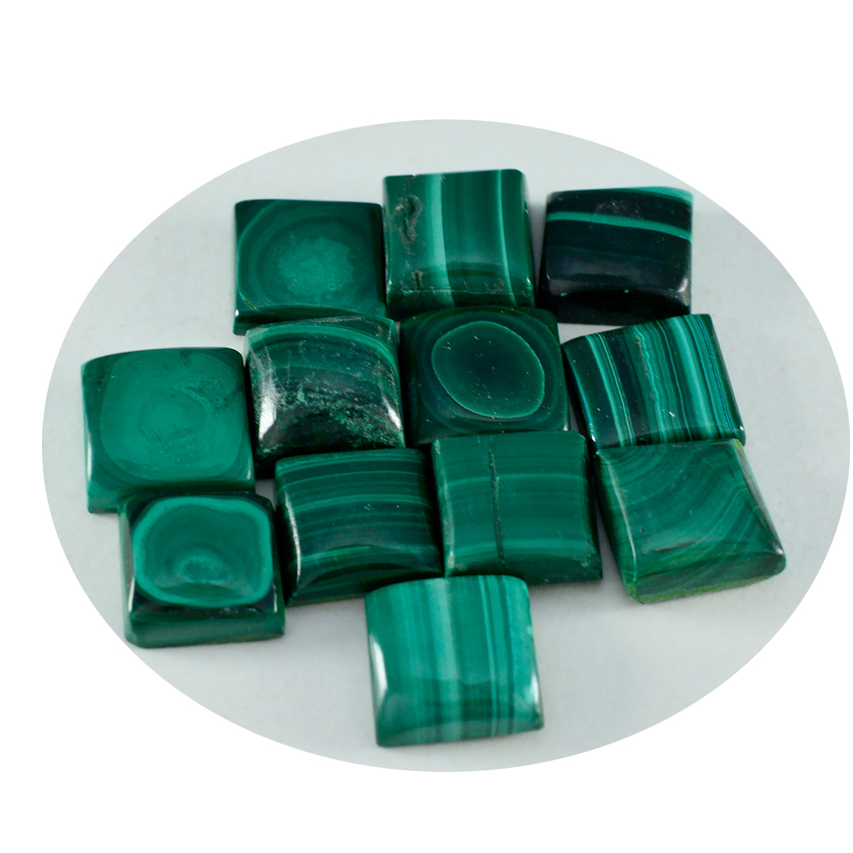 Malachite 1PC Medium 9x9 MM Square Cabochon Green Superior semi Precious Semi Precious Gemstone Immagine secondaria del prodotto