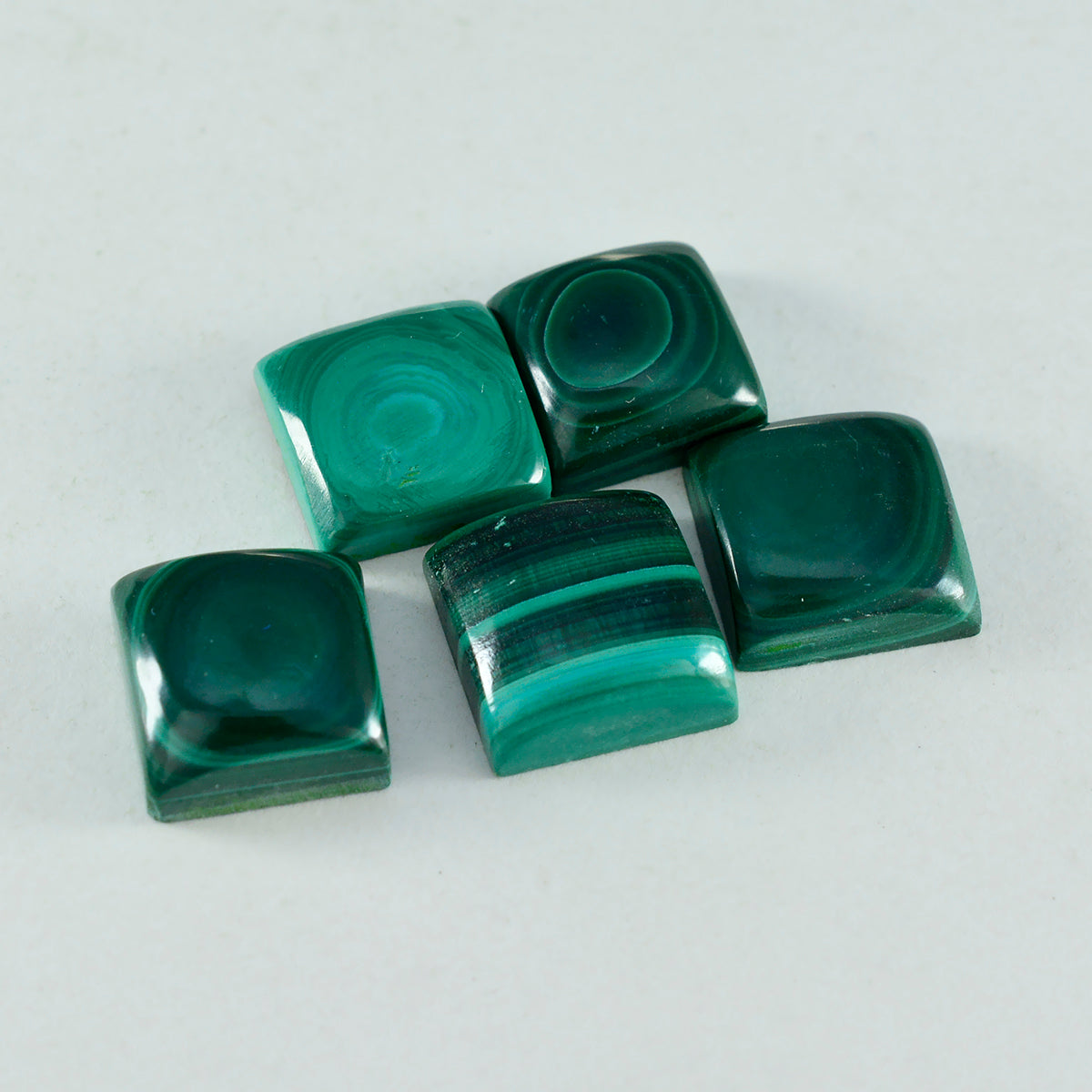 Malachite 10PC Tiny 3x3 MM Square Cabochon Green Lustrous semi Precious Semi Precious Gemstone Secundaire afbeelding
