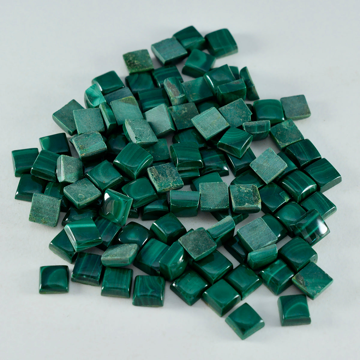 Malachite 10PC Tiny 5x5 MM Square Cabochon Green Fine semi Precious Gems Hoofdafbeelding