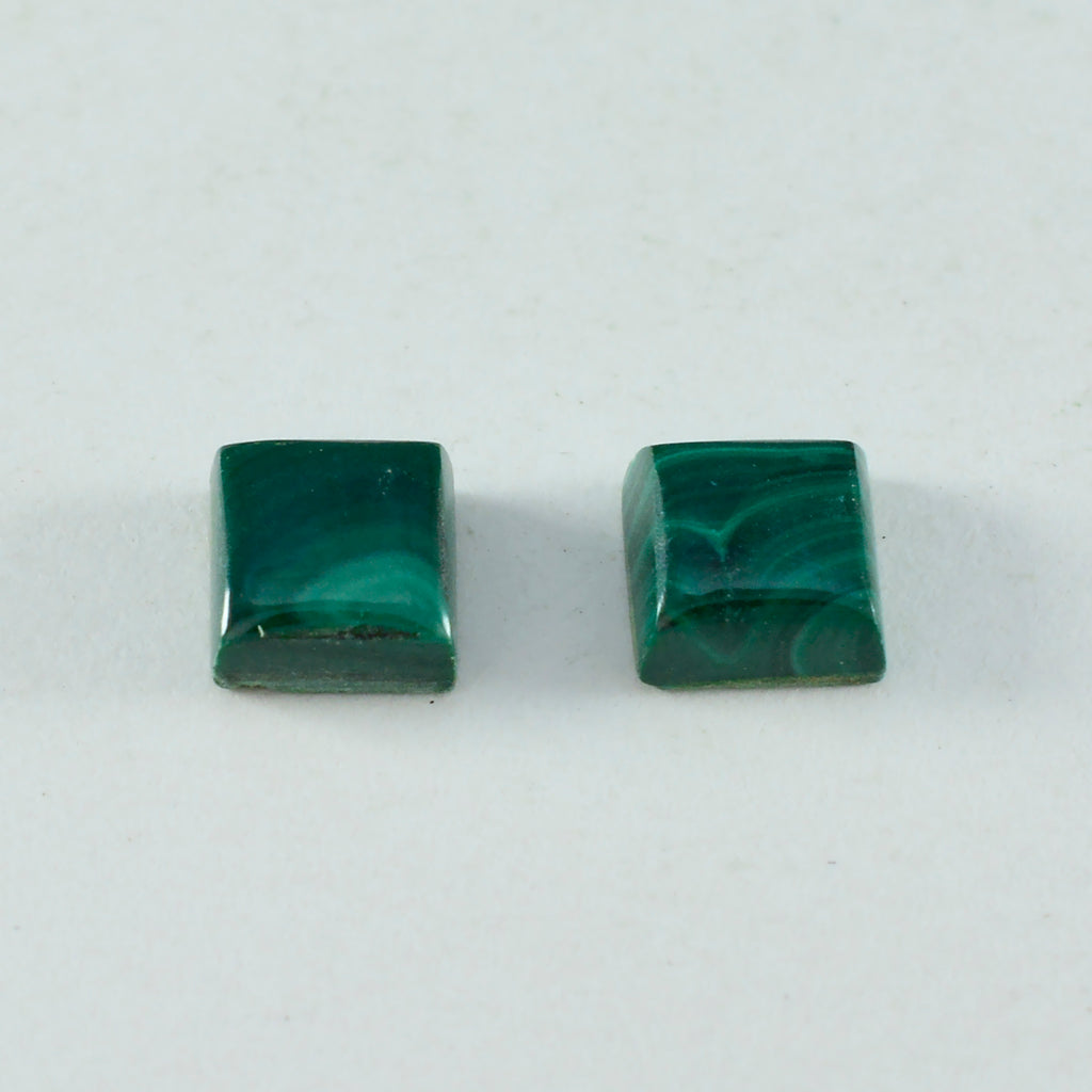 Malachite 1PC Small 8x8 MM Square Cabochon Green Genuine semi Precious Loose Gemstones