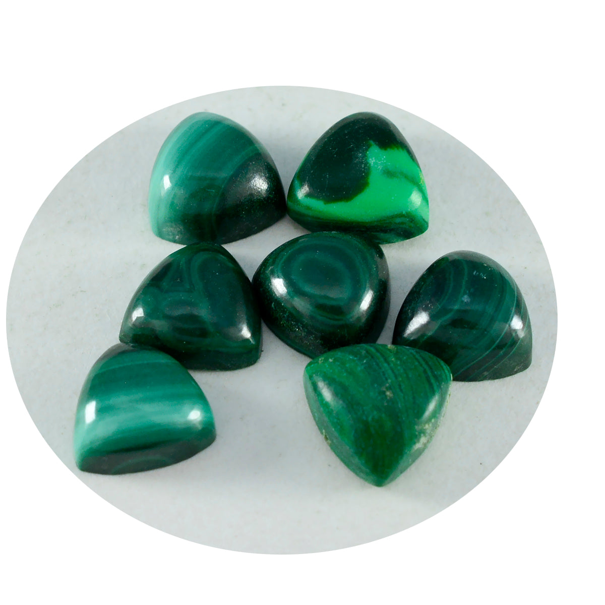 Malachite 10PC Tiny 4x4 MM Triangle Cabochon Green Sparkling semi Precious Loose Gemstone