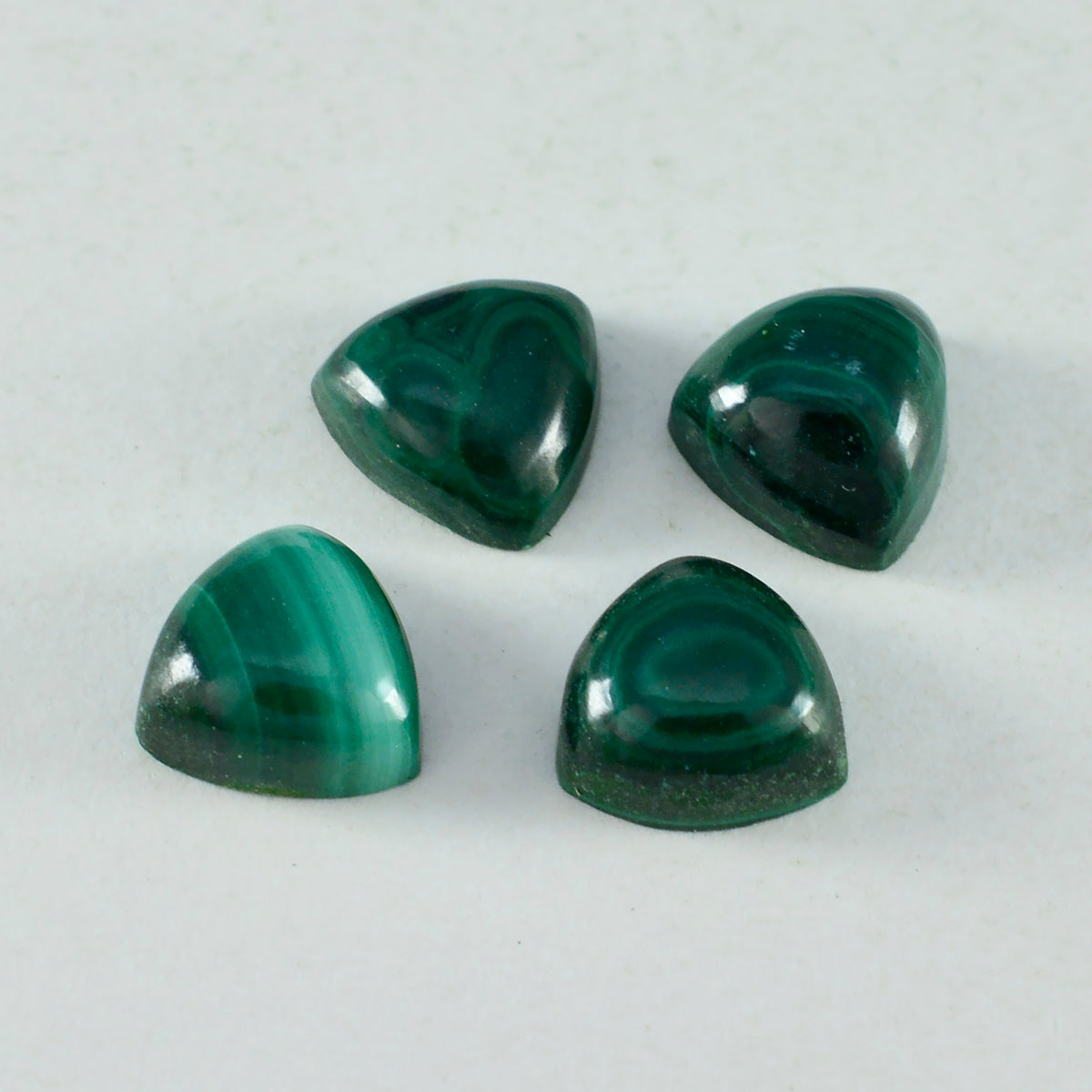 Malachite 10PC Tiny 4x4 MM Triangle Cabochon Green Sparkling semi Precious Loose Gemstone