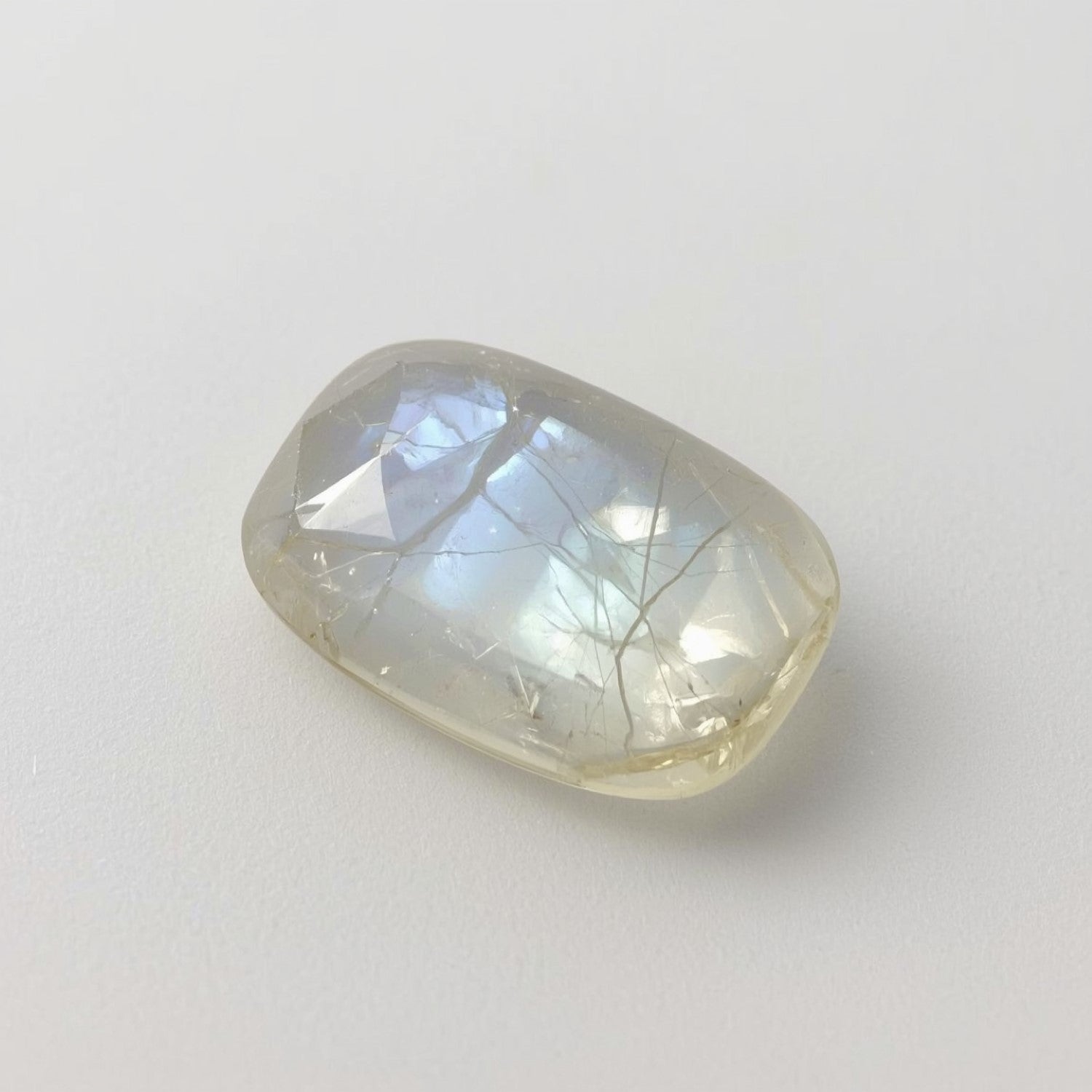 Moonstone 10PC Tiny 4x8 MM Baguette Cabochon White Fiery semi Precious Loose Gemstone Sekundär produktbild