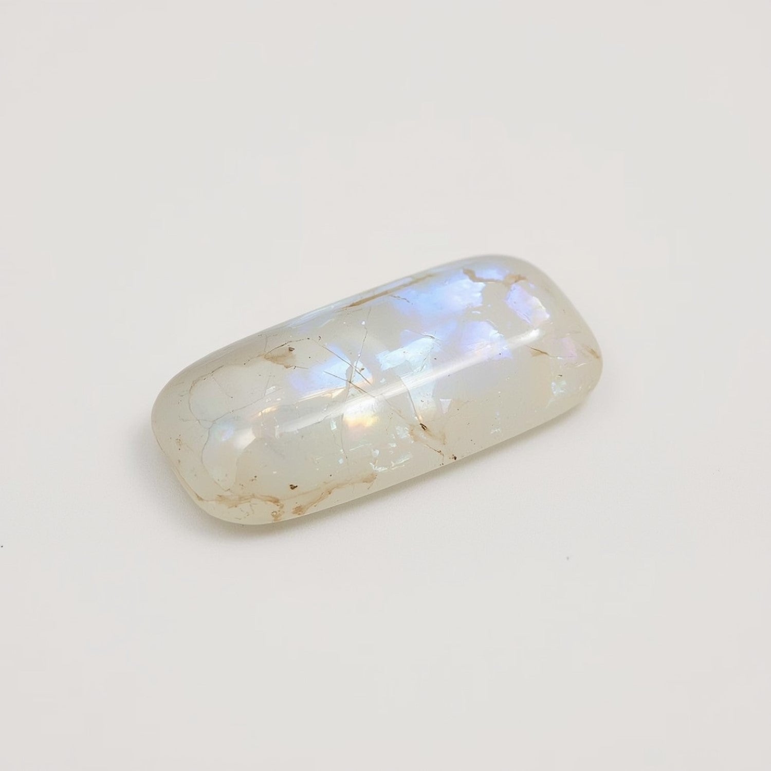 Moonstone 1PC Small 5x10 MM Baguette Cabochon White Brilliant semi Precious Loose Gemstones